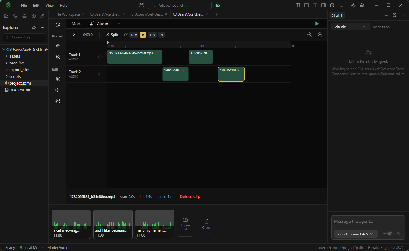Hexaliz Audio mode